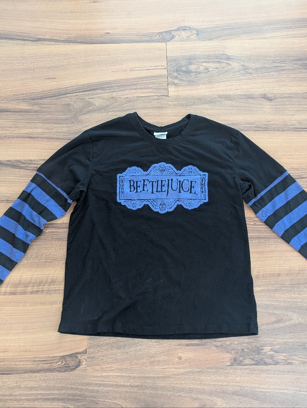 Beetlejuice Kids Black & Purple Long Sleeve Layered Tee